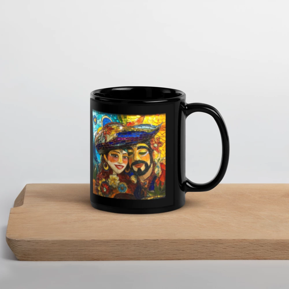 Amor Pareja Black Glossy Mug Amor Pareja Black Glossy Mug