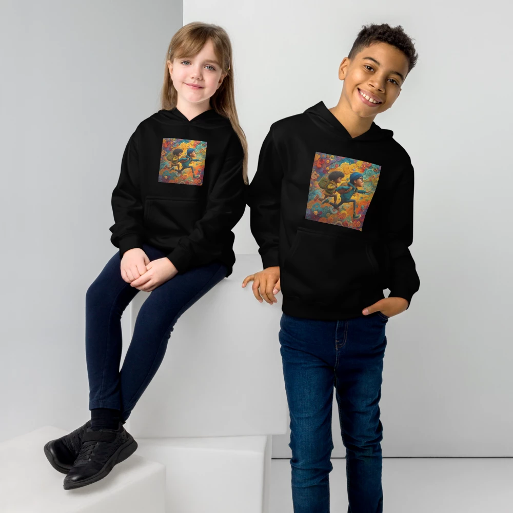 Late For The Bus! Kids Fleece Hoodie Late For The Bus! Kids Fleece Hoodie