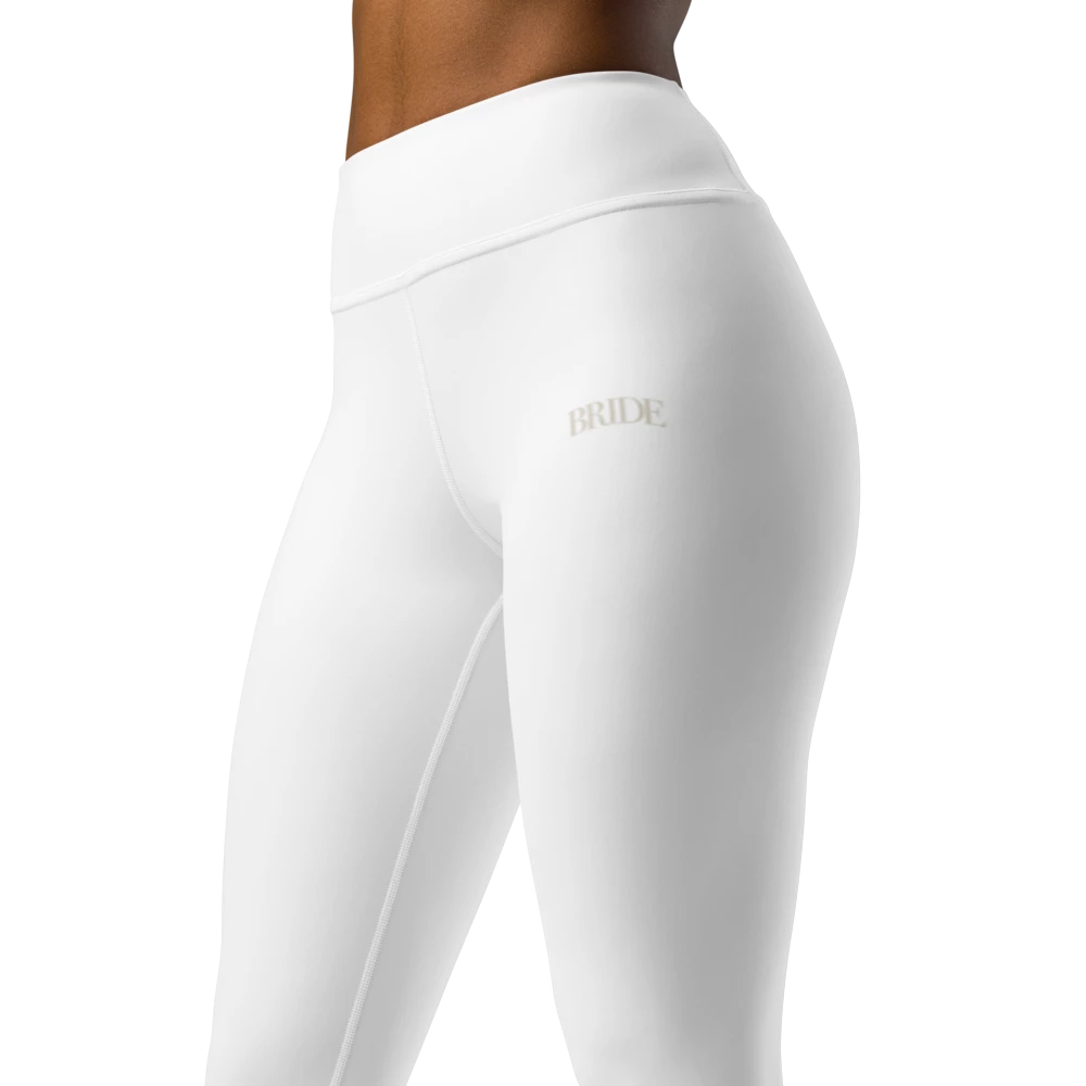 BRIDE - Bridal White Sretchy All-Over Print Yoga Leggings