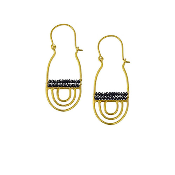 BLACK ONYX MAYAN EARRINGS BLACK ONYX MAYAN EARRINGS