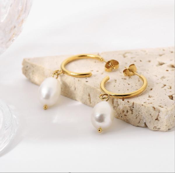 Gold Pearl hoop Gold Pearl hoop