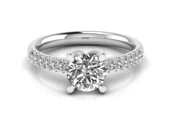Solitaire Ring pavè X collection Solitaire Ring pavè X collection