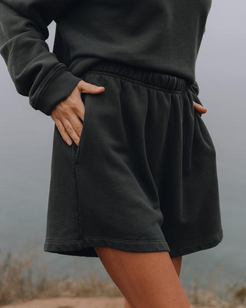 Womens Sweat Shorts - Vintage Black Womens Sweat Shorts - Vintage Black