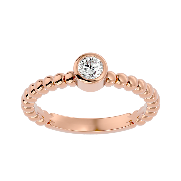 14K Rose Gold 4.1mm 1/4ct Lab Grown Diamond Fantasy Bezel RIng 14K Rose Gold 4.1mm 1/4ct Lab Grown Diamond Fantasy Bezel RIng