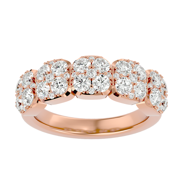 18K Rose Gold 2.01 Lab Grown Diamond Flower Ring 18K Rose Gold 2.01 Lab Grown Diamond Flower Ring