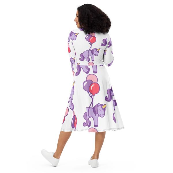 All-over print long sleeve midi dress All-over print long sleeve midi dress