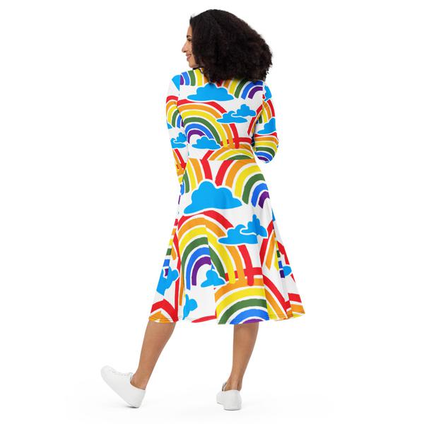 All-over print long sleeve midi dress All-over print long sleeve midi dress