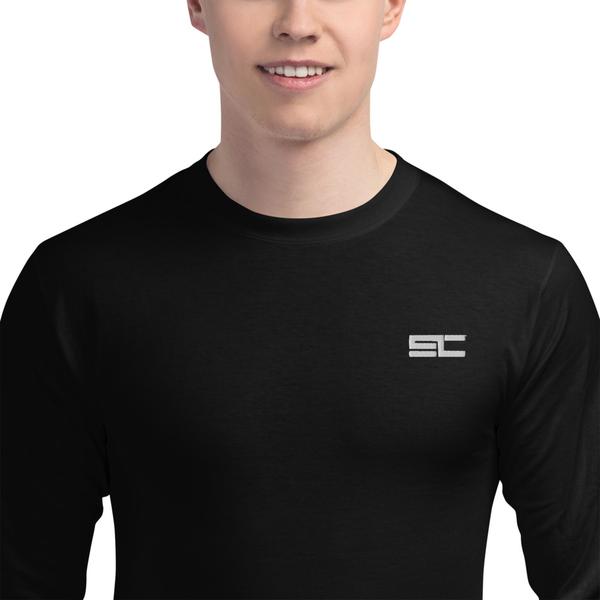 SwoleConnect "SC Logo" Men's Champion Long Sleeve Shirt In Black SwoleConnect "SC Logo" Men's Champion Long Sleeve Shirt In Black