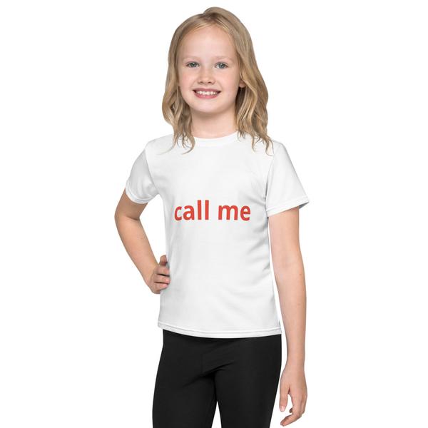 Kids crew neck Call me on my cell phone T-shirt Kids crew neck Call me on my cell phone T-shirt