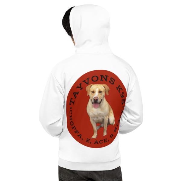 Unisex Tayvons K9s white Hoodie Unisex Tayvons K9s white Hoodie