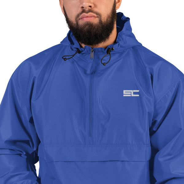 SwoleConnect “SC Logo” Embroidered Champion Rain Coat In Blue SwoleConnect “SC Logo” Embroidered Champion Rain Coat In Blue