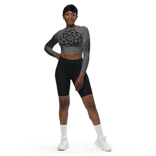 Dark gray long-sleeve crop top Dark gray long-sleeve crop top