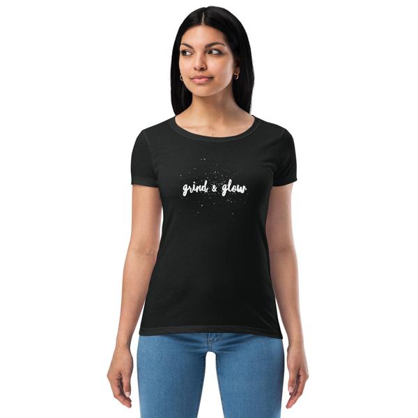Women’s Black fitted Grind and Glow t-shirt Women’s Black fitted Grind and Glow t-shirt