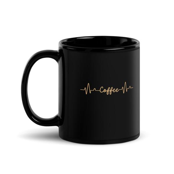 Black Glossy "Heartbeat" Coffee Mug Black Glossy "Heartbeat" Coffee Mug