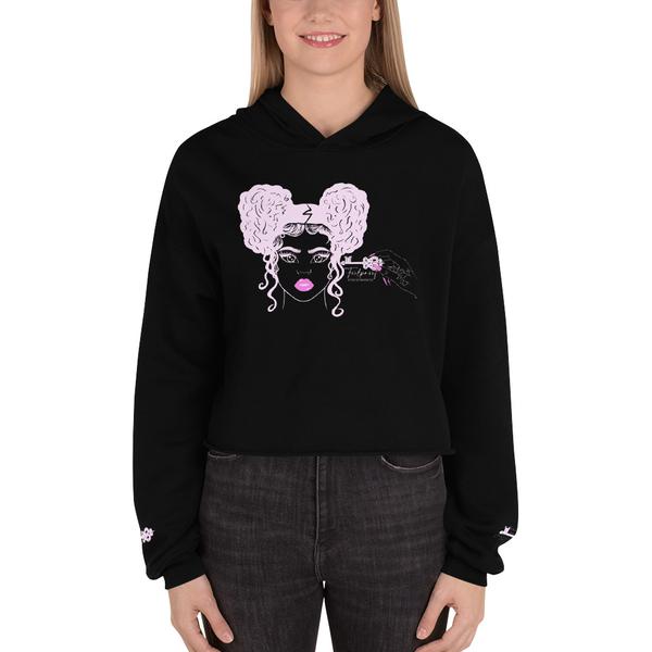 Crop Hoodie - Pink and Pink Crop Hoodie - Pink and Pink