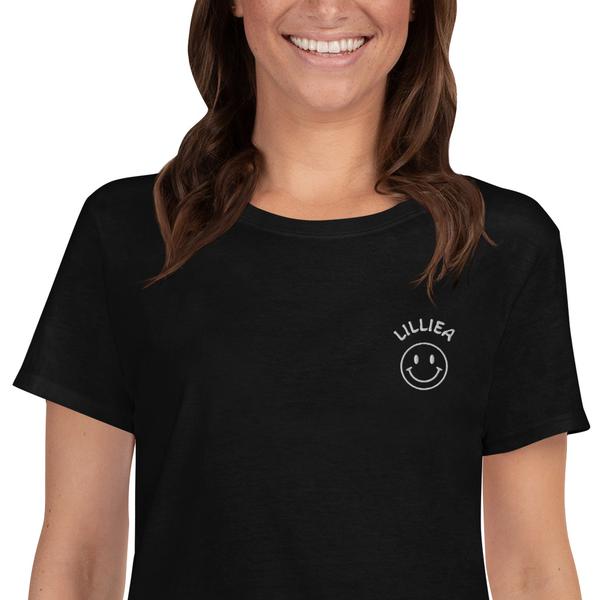 Women's short sleeve t-shirt Smiley Face - LILLIEA Women's short sleeve t-shirt Smiley Face - LILLIEA