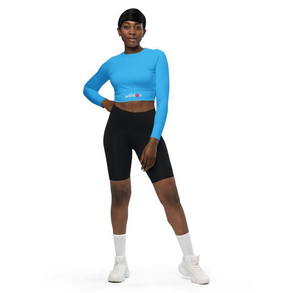SwoleBabe "Barbie Blues" Recycled Long-Sleeve Crop Top SwoleBabe "Barbie Blues" Recycled Long-Sleeve Crop Top
