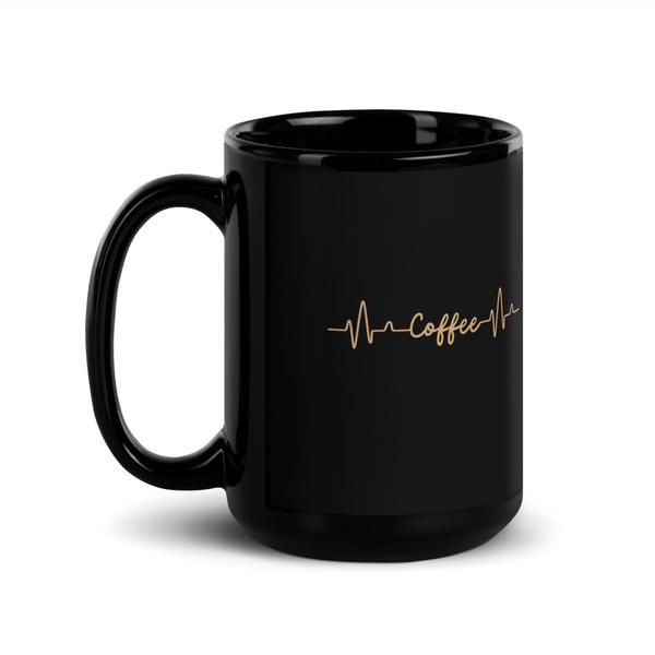 Black Glossy "Heartbeat" Coffee Mug Black Glossy "Heartbeat" Coffee Mug