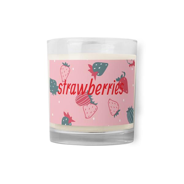 Glass jar soy wax strawberries candle Glass jar soy wax strawberries candle